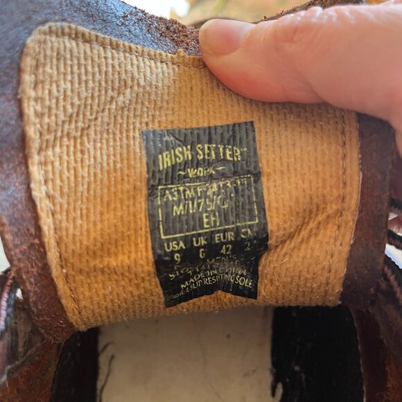 Irish Setter Ashby Work Boots Men 9 D Moc Toe Safety Toe Brown Leather Thrashed - Picture 11 of 11